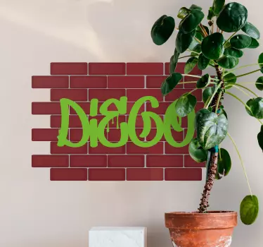 Wandtattoo Graffiti auf ziegeln namensmuster - TenStickers
