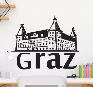 Wandtattoo Grazer stadt uhrturm - TenStickers