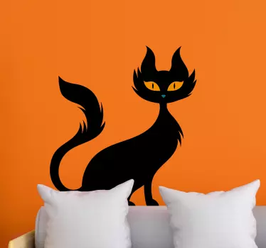 Wandtattoo für Zuhause schwarze Katze - TenStickers