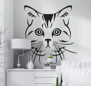 Wandtattoo Tier Katze schaut geradeaus - TenStickers