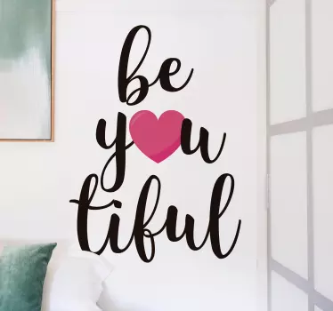 Aufkleber Wohnzimmer Beautiful Herz Selbstbewusstsein - TenStickers