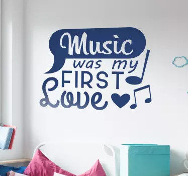 Text Aufkleber First Love Musik - TenStickers
