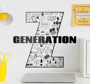 Text Aufkleber Generation Z Comic - TenStickers