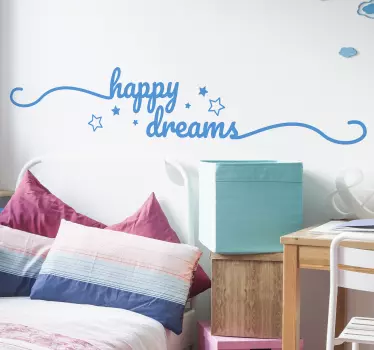 Text Aufkleber Happy dreams Traum - TenStickers