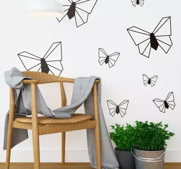 Wandtattoo Wohnzimmer Origami Schmetterling - TenStickers