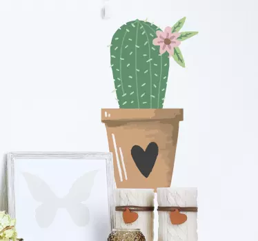 Wandtattoo Kaktus mit Blume - TenStickers