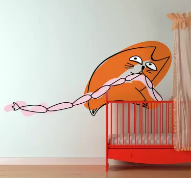 Wandtattoo Katze mit Wurst - TenStickers