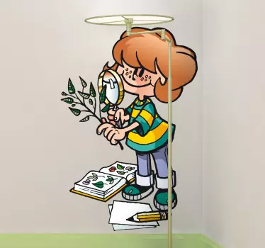 Wandtattoo Kind beobachtet die Natur - TenStickers
