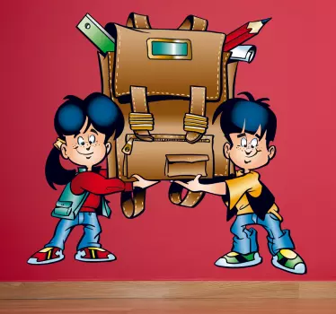 Wandtattoo Kinder mit Schultasche - TenStickers