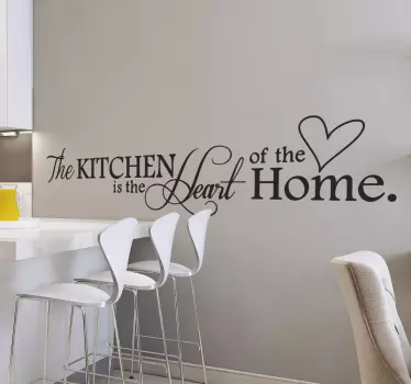 Wandtattoo Kitchen is Heart of Home - TenStickers