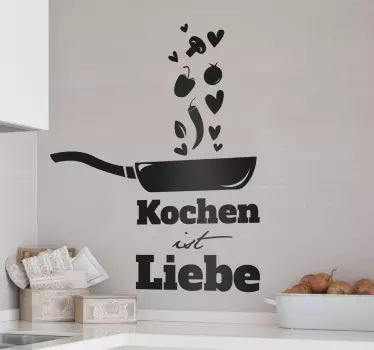 Kochen ist Liebe Wandtattoo Sprüche - TenStickers