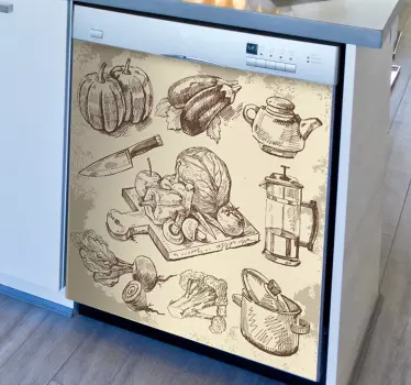 Wandtattoo Küchenutensilien Schatzkarte - TenStickers