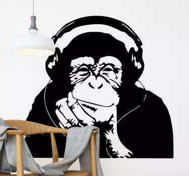Banksy Affe Wandtattoo Jugendzimmer - TenStickers