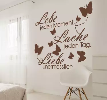 Wandtattoo Lebe, Lache, Liebe - TenStickers