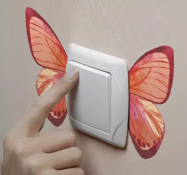 Wandtattoo Lichtschalter Zweifarbige Schmetterlinge - TenStickers