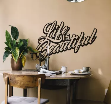 Wandtattoo life is beautiful 3D - TenStickers