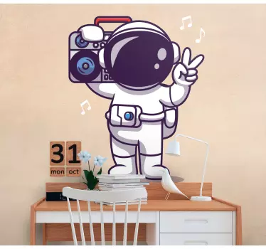 Wandtattoo literatur astronauten friedenszeichen - TenStickers