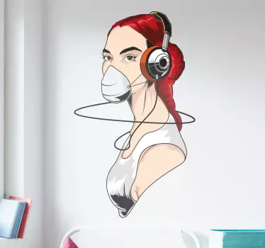 Wandtattoo Love Music Mädchen - TenStickers