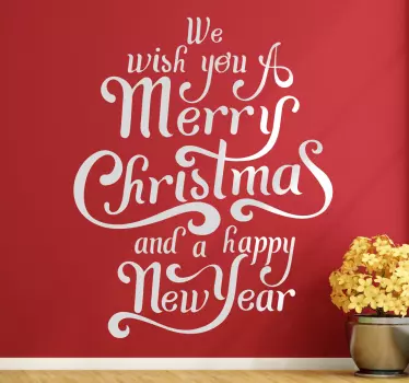 Wandtattoo Merry Christmas Happy New Year - TenStickers