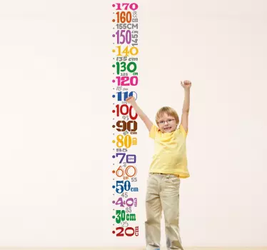 Wandtattoo Messlatte bunte Zahlen - TenStickers