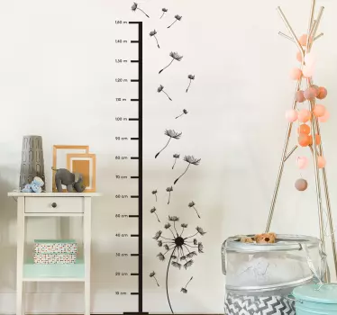 Wandtattoo Messlatte mit Pusteblume - TenStickers