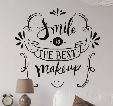 Wandtattoo Motivation Make-up Lächeln - TenStickers