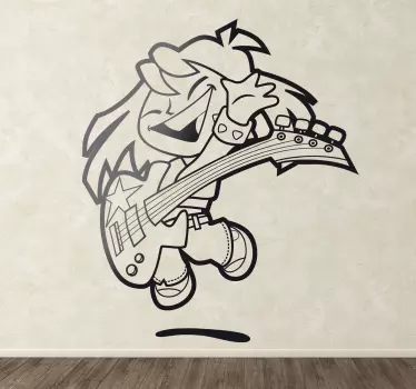 Wandtattoo Musik Kind mit E-Gitarre - TenStickers