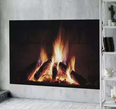 Wandtattoo Objekt Kamin brennt - TenStickers