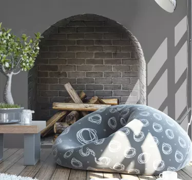 Wandtattoo Objekt Kamin moderne ziegel - TenStickers
