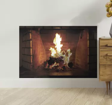 Wandtattoo Objekt Realistischer kamin - TenStickers