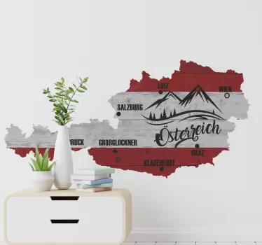 Wandtattoo Österreich Karte - TenStickers