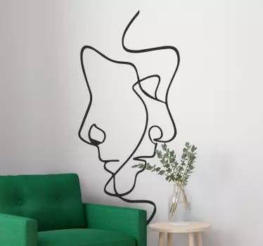 Wandtattoo Person Gesichter minimalistisch - TenStickers