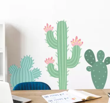 Wandtattoo Pflanze Drei nüchterne kakteen - TenStickers