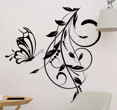 Wandtattoo Pflanze Schmetterlingsblatt - TenStickers