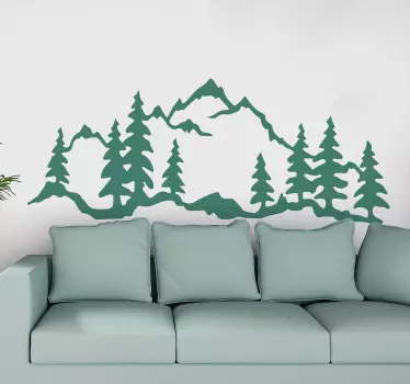 Wandtattoo pflanzen bergkiefer silhouette - TenStickers