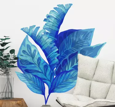 Wandtattoo pflanzen blaues blattarrangement - TenStickers