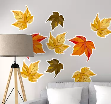 Wandtattoo Pflanzen bunte blattserie - TenStickers