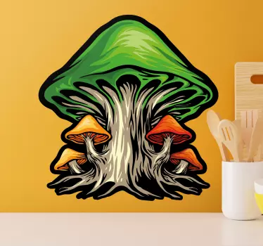 Wandtattoo Pflanzen bunter pilzhaufen - TenStickers