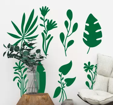 Wandtattoo Pflanzen elegante blattelemente - TenStickers