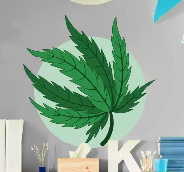 Wandtattoo pflanzen grüne blattillustration - TenStickers