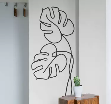 Wandtattoo pflanzen in linienkunst blätter - TenStickers