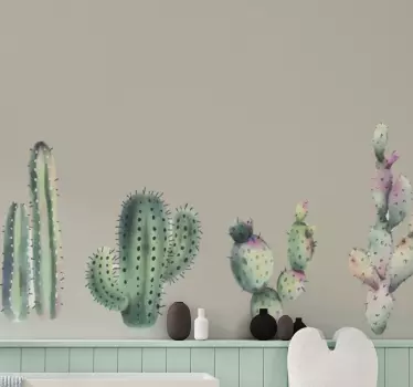 Wandtattoo pflanzen kaktus kollektion display - TenStickers