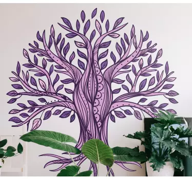 Wandtattoo pflanzen künstlerischer lila baum - TenStickers