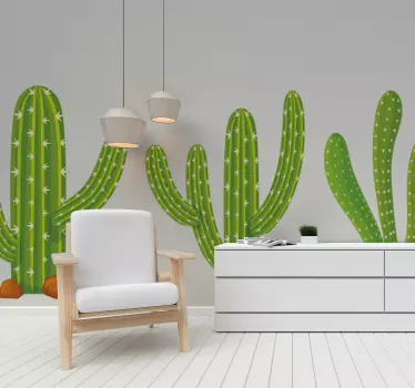 Wandtattoo pflanzen lebendige kaktusillustrationen - TenStickers