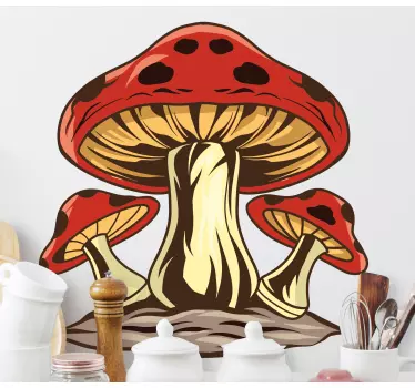 Wandtattoo Pflanzen lebendige pilzgruppe - TenStickers