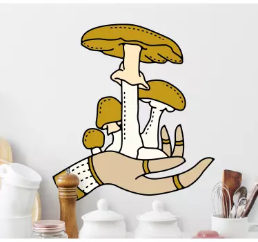 Wandtattoo Pflanzen pilz handkunst - TenStickers
