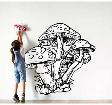 Wandtattoo Pflanzen pilzclusterillustration - TenStickers
