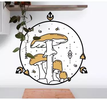 Wandtattoo Pflanzen pilzkreisillustration - TenStickers