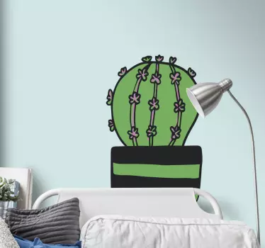 Wandtattoo Pflanzen riesenkaktusillustration - TenStickers