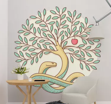 Wandtattoo pflanzen schlange und baum - TenStickers